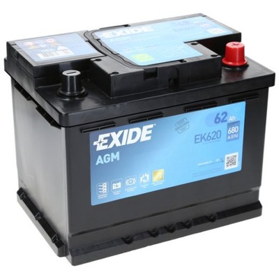 АКУМУЛЯТОР AGM EXIDE EK620 12V 62AH 680A