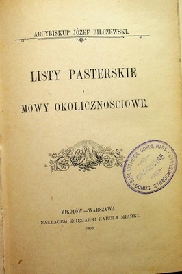 Listy pasterskie mowy okolicznościowe 1908 r.
