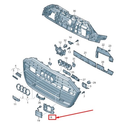 Audi a6 4a c8 рамка правой заглушки радара 4k0853294a originalna фото №1