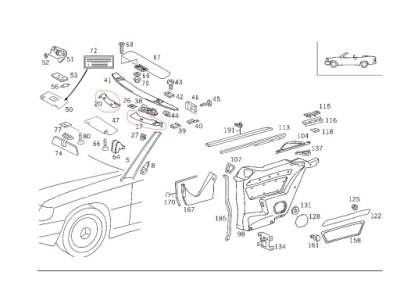 Передняя часть потолочный mercedes w124 кабриолет фото №1