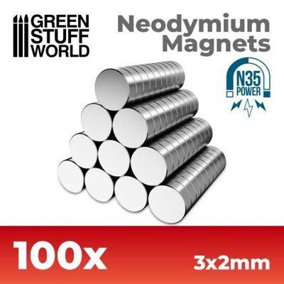 GSW 9062 Neodymium Magnets 3x2mm - 100 units (N35)