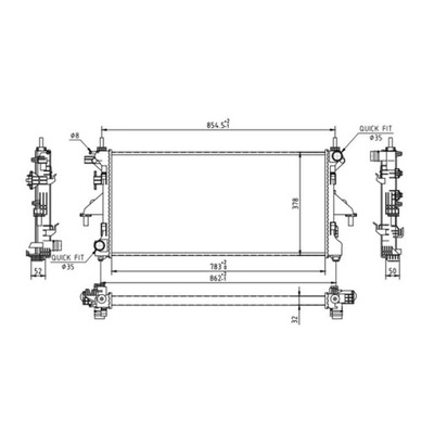 CHLODNICA, SISTEMA DE REFRIGERACIÓN DEL MOTOR HART 611 191  