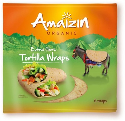 TORTILLA WRAPS Z OTRĘBAMI ŹRÓDŁO BŁONNIKA BIO 240g AMAIZIN