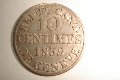 Szwajcaria - Canton Geneve - 10 Centimes 1839