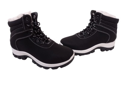 CZARNE TRAPERY -40- CIEPŁE ZIMOWE BOTKI TIMBERKI