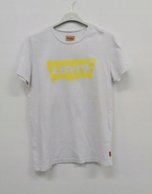 LEVIS T-SHIRT BIAŁY NAPIS LOGO DOPASOWANY 38M 1RRO