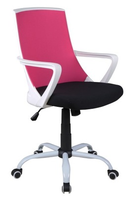 Fotel obrotowy różowy krzesło do biurka regulowany