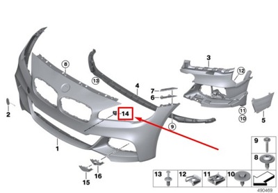 Bmw 2 f46 передняя часть left pdc-sensor support 8070595 51118070595 original фото №1
