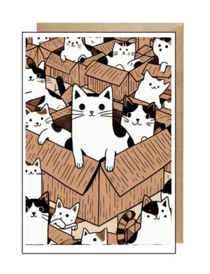 Kartka pocztówka koperta na rożne okazje dla miłośników kotów kot koty