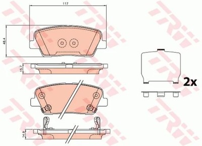 GDB3624 ZAPATAS DE FRENADO HYUNDAI GENESIS 08-  