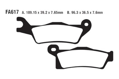 КОЛОДКИ ТОРМОЗНЫЕ EBC FA 617R CAN-AM OUTLANDER 1000