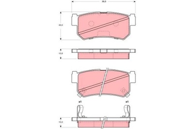 КОЛОДКИ HAM. MUSSO ЗАДНИЙ GDB3382/TRW