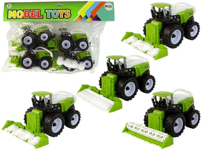Zestaw Pojazdów Farmerskich Zielone Traktory 4 El