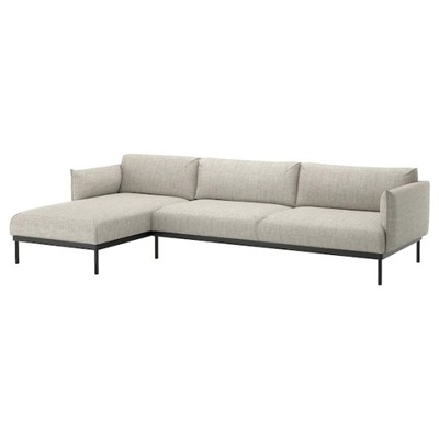 IKEA APPLARYD Sofa 4-osobowa szezlong Lejde szary
