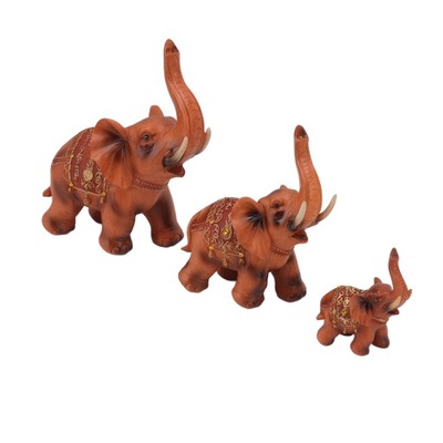 3 szt. Figurki słonia żywe wykwintne szczegóły