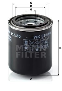 FILTRO COMBUSTIBLES MANN WK818/80  