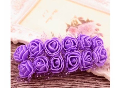 RÓŻYCZKI PIANKOWE Z TIULEM BUKIECIK - 12szt - 16