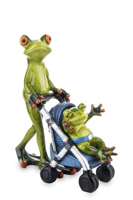 Figurka żaba żabka zielona rodzic dziecko spacer