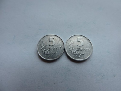 POLSKA 2 x 5 GROSZY 1965