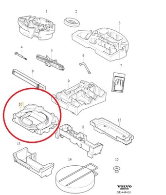 VOLVO XC60 II PIEZA INSERTADA RUEDAS RUEDA DE REPUESTO PLÁSTICO ESPUMOSO CON  