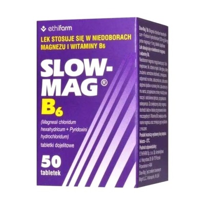 SLOW-MAG B6 lek magnez witamina B6 50 tabl. dojel.