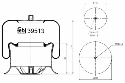 FEBI BILSTEIN DUMPLĖS PAKABOS PNEUMATINIO GAL. P MERCEDES ACTROS 