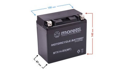 AKUMULIATORIUS MORETTI AGM (GEL) MTX14-BS 