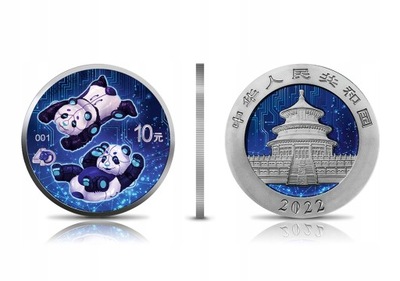 30g Ag - Chiny 10 Yuan Panda Sztuczna Inteligencja - 2022 rok - Kolor