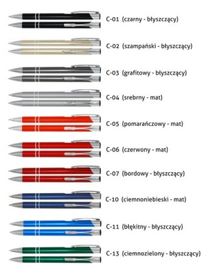 Długopisy firmowe grawerowane 50 szt Cosmo z logo