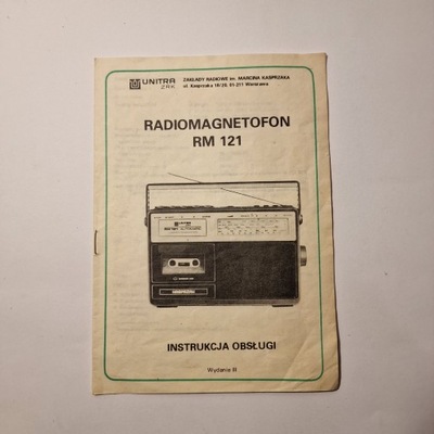 Instrukcja Obsługi Radiomagnetofon RM121