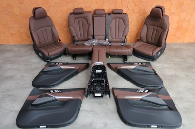 Bmw x5 g05 lci салон сидіння заднє сидіння обшивки merino coffe 3 ряди вентиляція фото №1