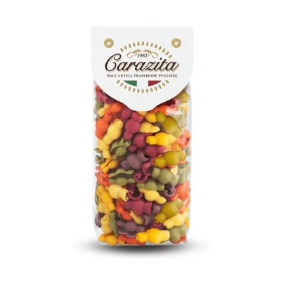 Włoski kolorowy makaron Caramelle (cukierki) 6 smaków 250g Carazita