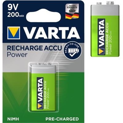 Akumulatorki baterie VARTA 9V HR9 200mAh R2U akumulatorek RECHARGE ACCU