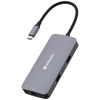 Verbatim Adapter Hub USB-C - HDMI/USB-C /Eternet/2xUSB-A 3.0 aluminiowy/al