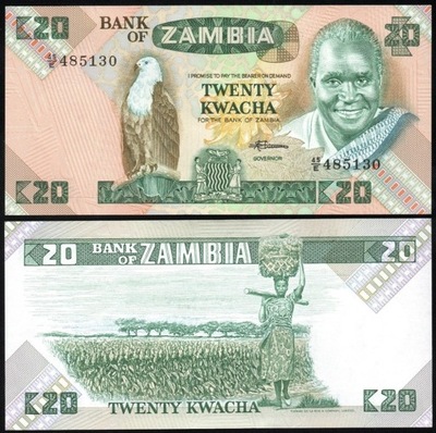 $ Zambia 20 KWACHA P-27e UNC