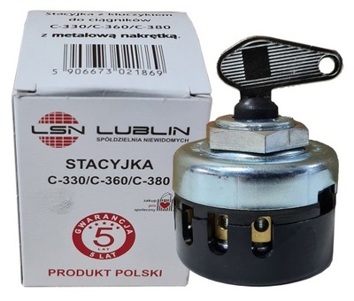 IGNITION LOCK FROM KLUCZYKIEM, METAL NAKRETKA, FOR URSUS C-330, C-360, C-385  