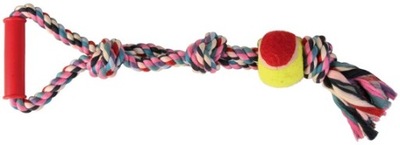 TRIXIE Zabawka Tenisowa Piłka z bawełnianym sznurem dla psa