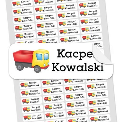 NAKLEJKI METKI z imieniem personalizowane 64 szt.