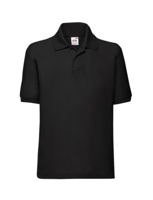 Fruit of the Loom Polo Kids Polo czarny (36) 128 cm (7-8 lat)