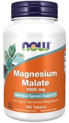 NOW Foods Jabłczan Magnezu Magnez Malate SUPER PRZYSWAJALNY 1000mg 18Otab