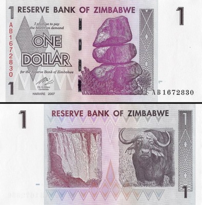 ZIMBABWE - 1 DOLAR - 2007 - P 65 - UNC + GRATIS *NN