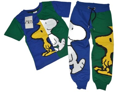 ZARA komplet dres 99-104 3-4 joggersy SNOOPY cudny