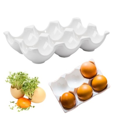 Talerz porcelanowy do jaj na jajka 6szt Modern