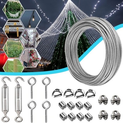 DRUT OGRODOWY DRUT DO OBRAZÓW LINKA STALOWA ZE STALI SZLACHETNEJ 15MX3MM