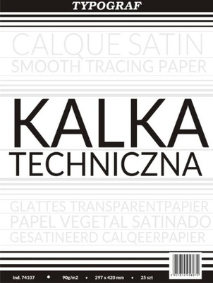 Kalka techniczna TYPOGRAF A3 90g 25 sztuk