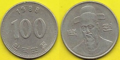 KOREA 100 WON 1988 r.