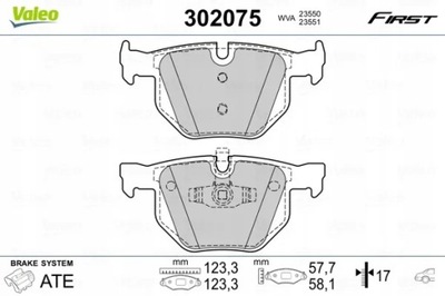 VALEO 302075 VALEO КОЛОДКИ ТОРМОЗНЫЕ FIRST