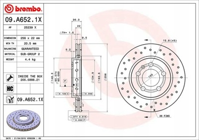 DISC HAMULC. VW GOLF IV 97-03 REAR  