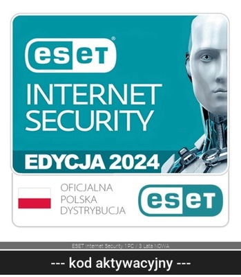 ESET Internet Security 1PC / 3 Lata NOWA