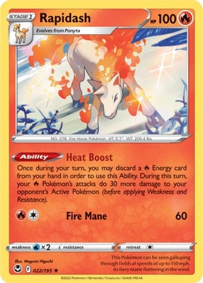 ORYGINALNA KARTA POKEMON Rapidash (SIT 022)